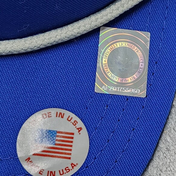 U.S. Air Force Blue Mesh Trucker Rope Hat Snapback Made In USA - Picture 8 of 9